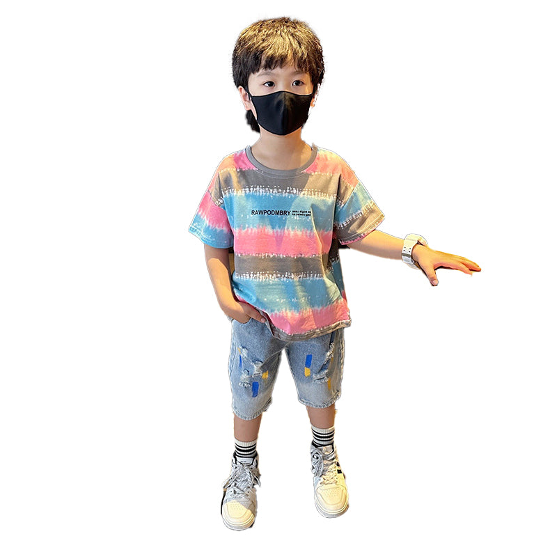 Boys Dyed T-shirt with Shorts