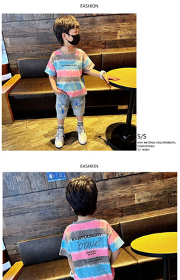 Boys Dyed T-shirt with Shorts