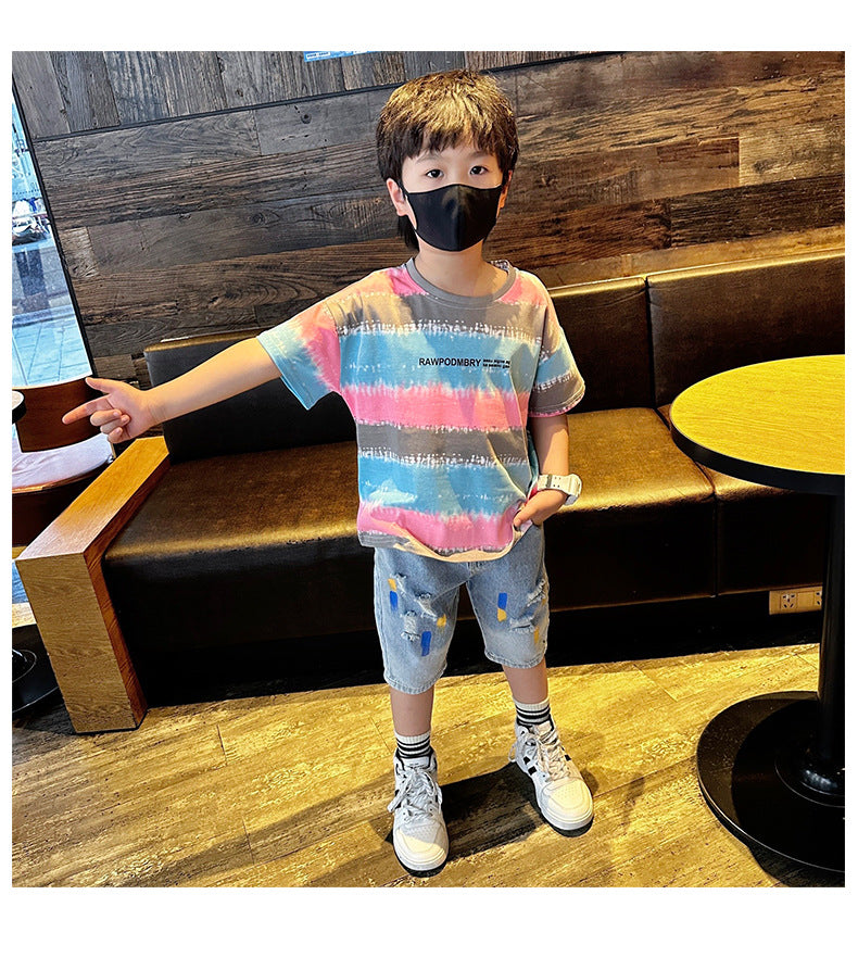 Boys Dyed T-shirt with Shorts