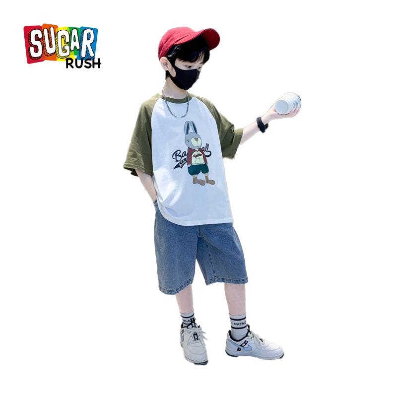 Boys Printed T-shirt with Shorts