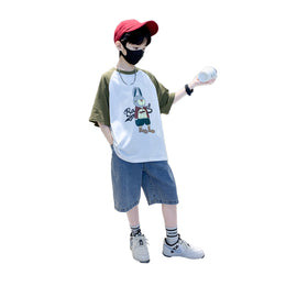 Boys Printed T-shirt with Shorts