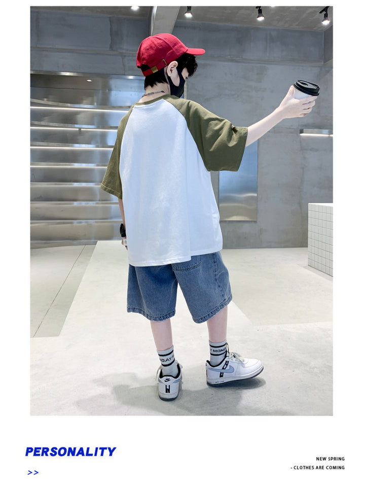 Boys Printed T-shirt with Shorts