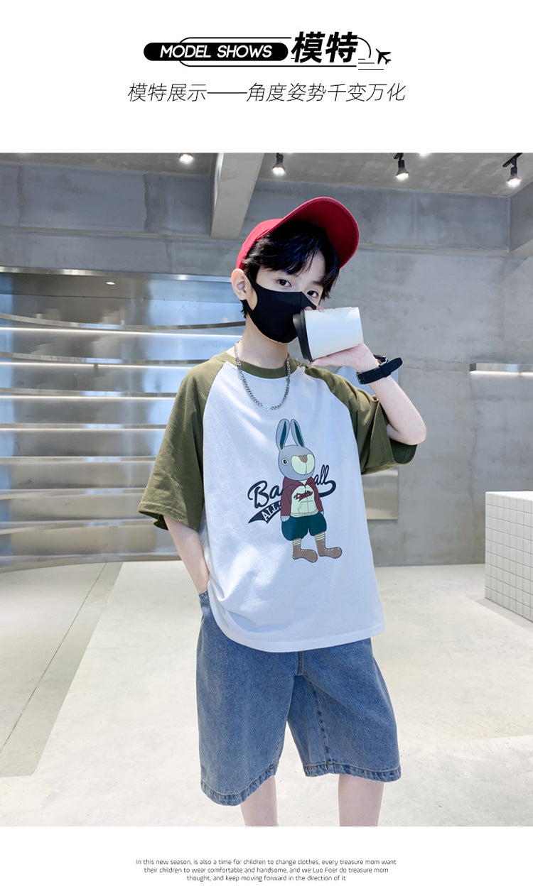 Boys Printed T-shirt with Shorts