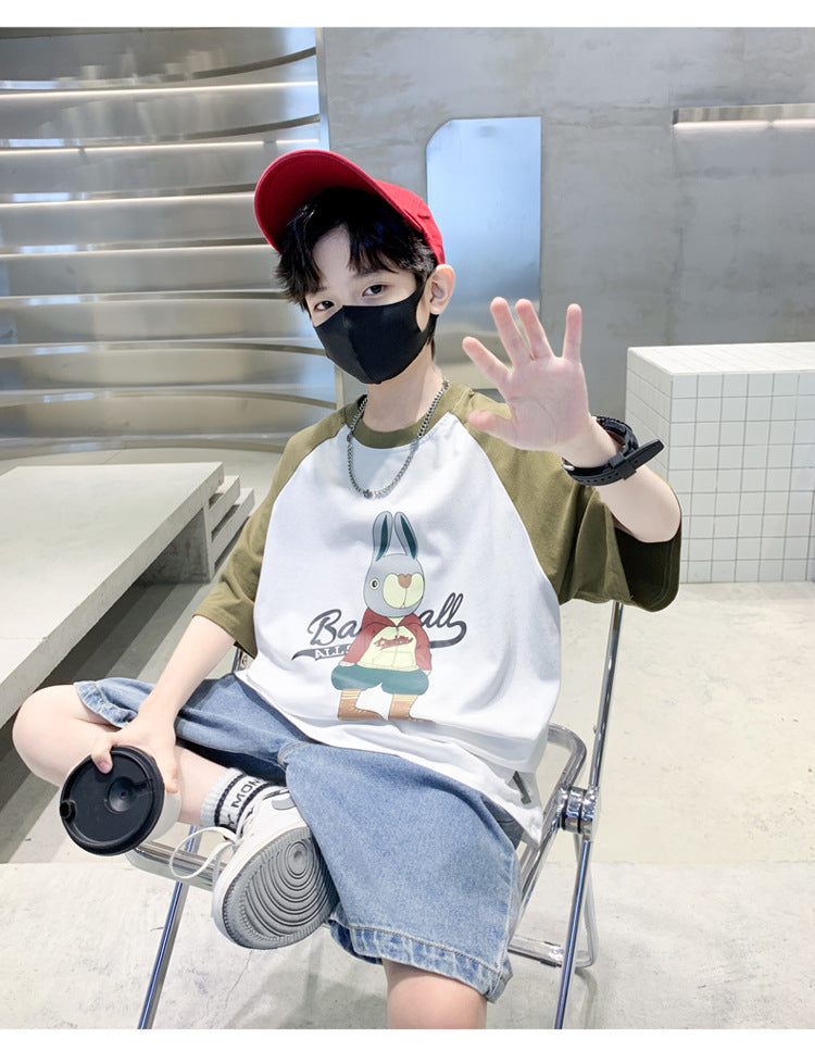 Boys Printed T-shirt with Shorts