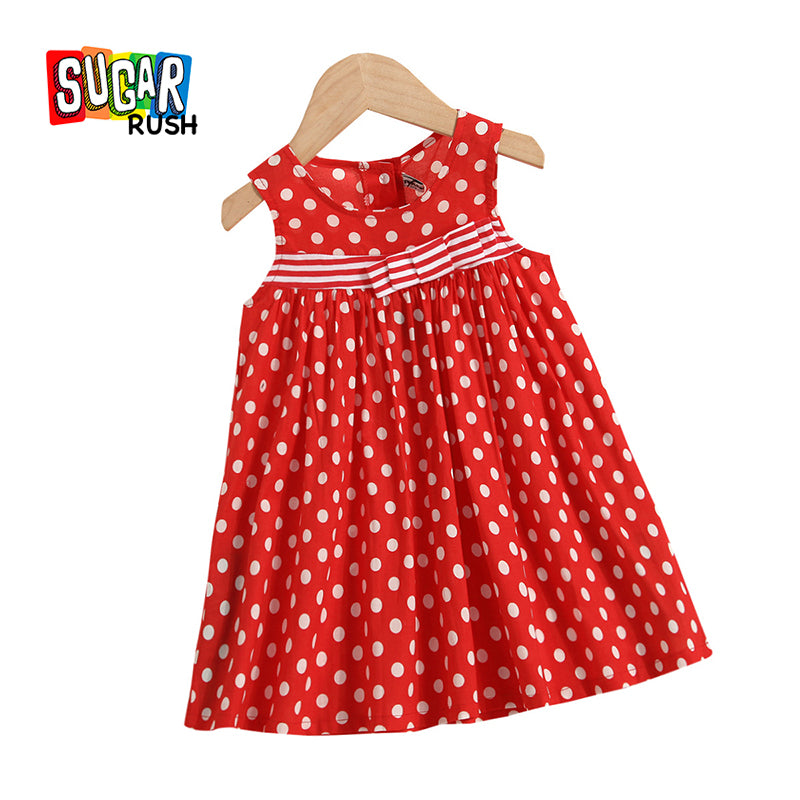 Girls Red Floral Print Empire Maxi Dress