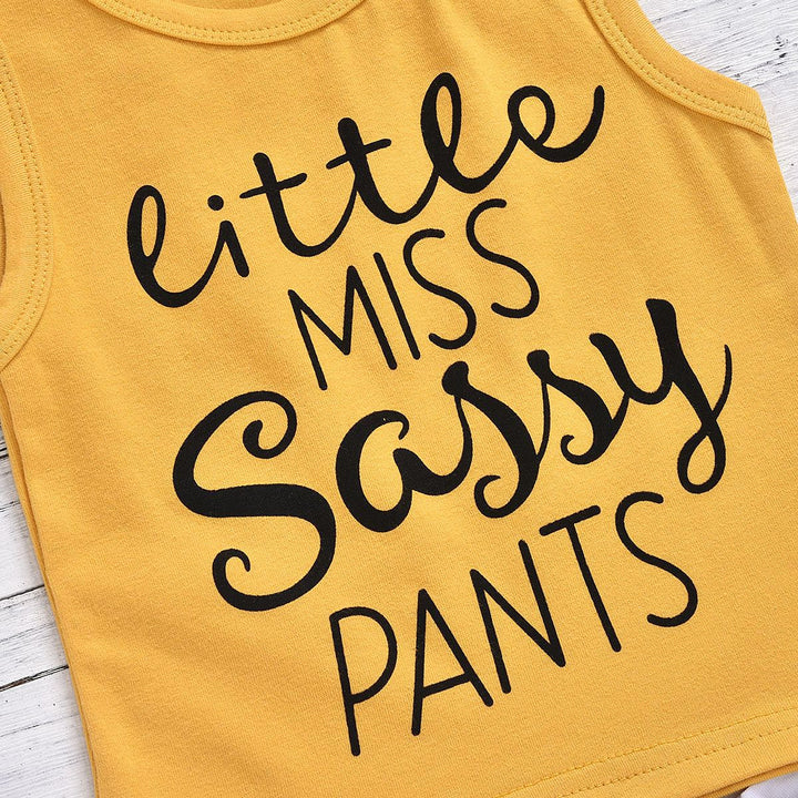 Girls Round Neck Sleeveless Printed Top with Shorts