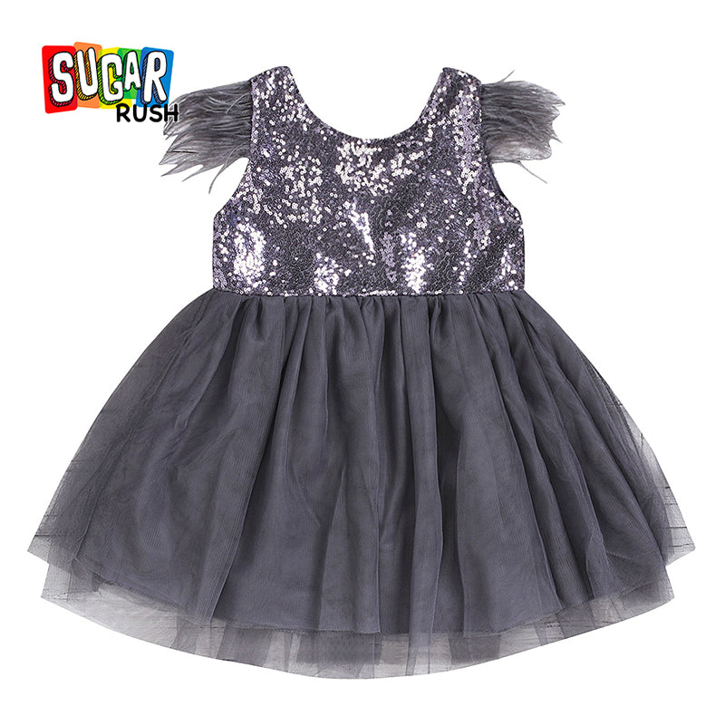 Girls Embellished Mermaid Sequinned Fit & Flare Dress