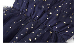 Girls Embellished Flared Sleeves Fit & Flare Midi Dress