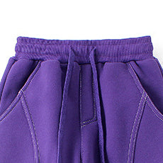 Kids Purple Mid Rise Cotton Joggers