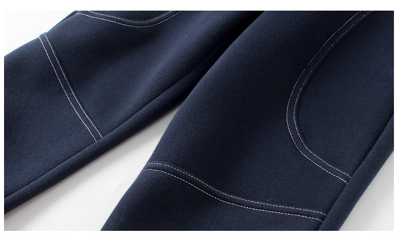 Boys Navy Blue Easy Wash Cotton Joggers