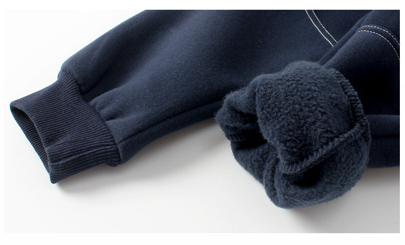 Boys Navy Blue Easy Wash Cotton Joggers