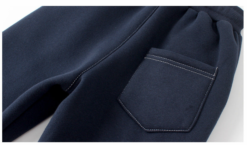 Boys Navy Blue Easy Wash Cotton Joggers