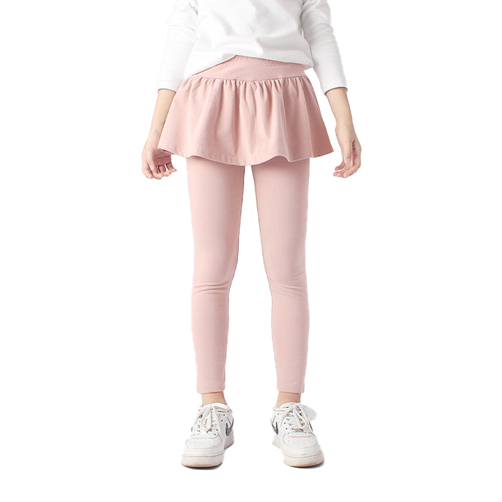 Girls Pink High-Rise Easy Wash Cotton Trousers