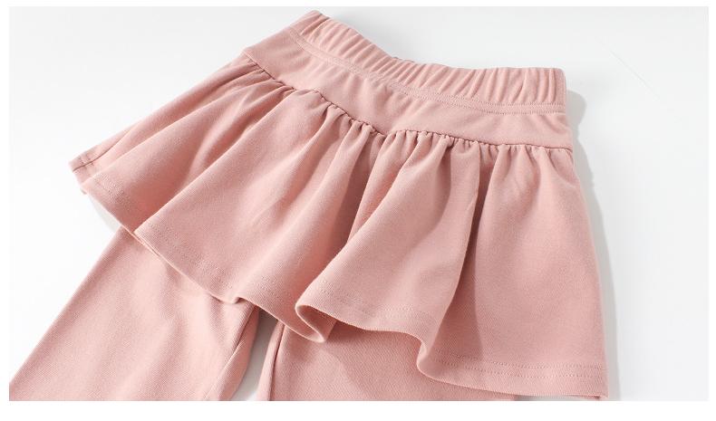 Girls Pink High-Rise Easy Wash Cotton Trousers
