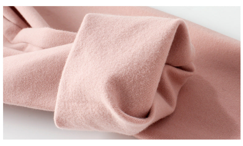 Girls Pink High-Rise Easy Wash Cotton Trousers