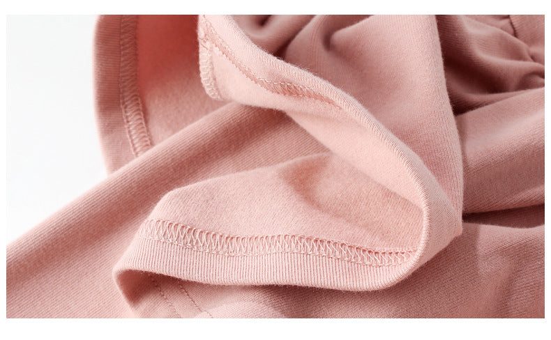 Girls Pink High-Rise Easy Wash Cotton Trousers