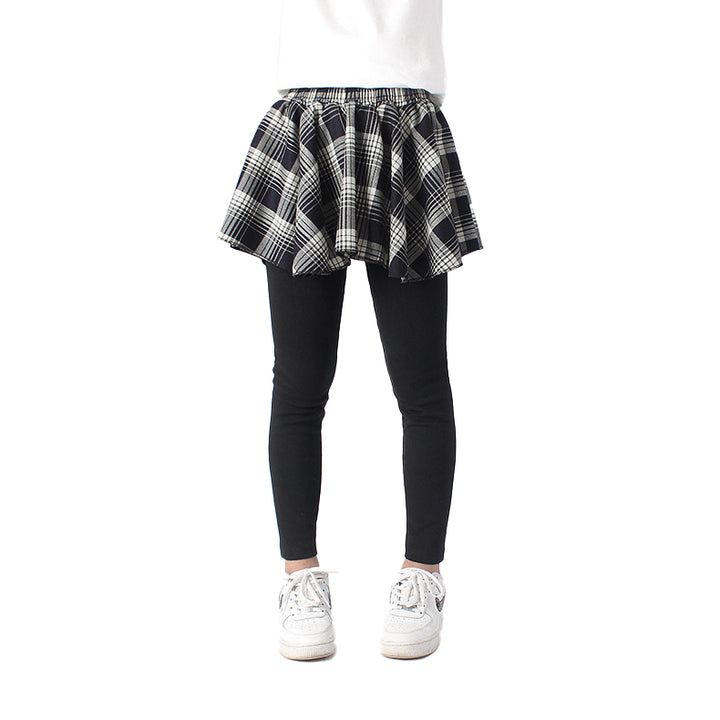 Girls Navy Blue High-Rise Easy Wash Trousers