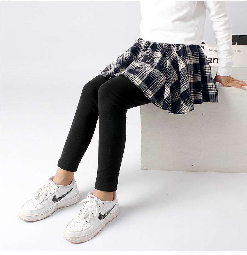 Girls Navy Blue High-Rise Easy Wash Trousers