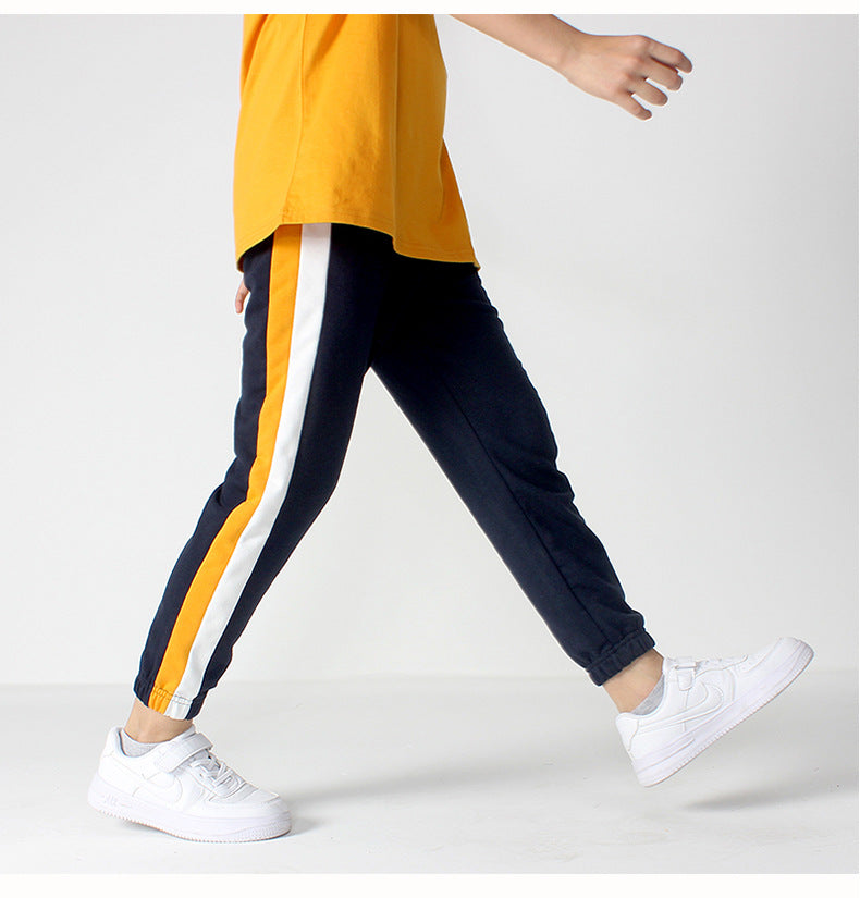 Boys Yellow Slim Fit Joggers