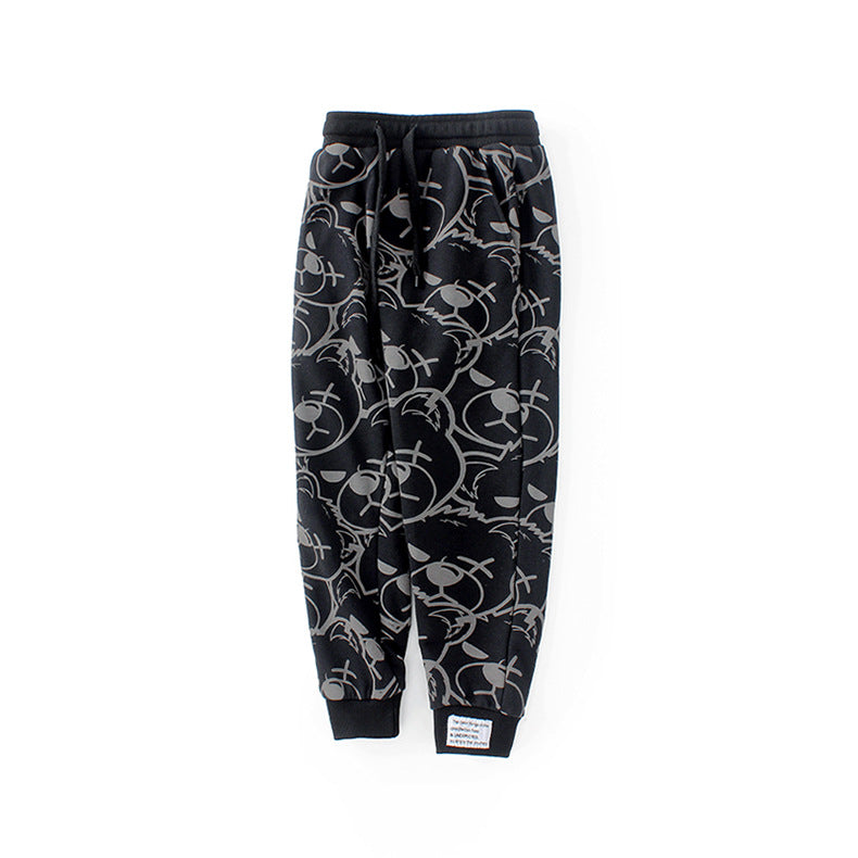 Green Boys Conversational Printed Easy Wash Cotton Jogger