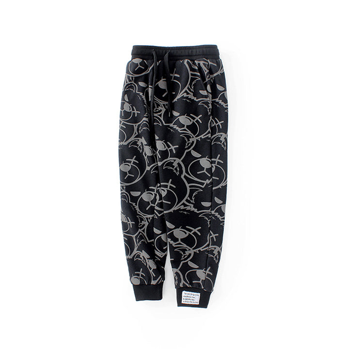 Green Boys Conversational Printed Easy Wash Cotton Jogger