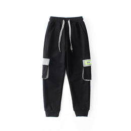 Boys Black High-Rise Easy Wash Joggers
