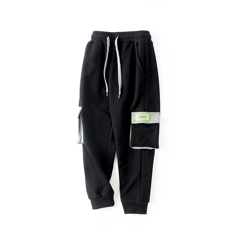 Boys Black High-Rise Easy Wash Joggers