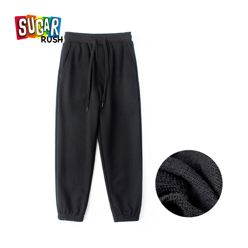 Boys Black High-Rise Easy Wash Jogger