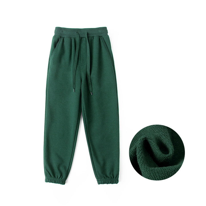 Boys Green High-Rise Easy Wash Joggers