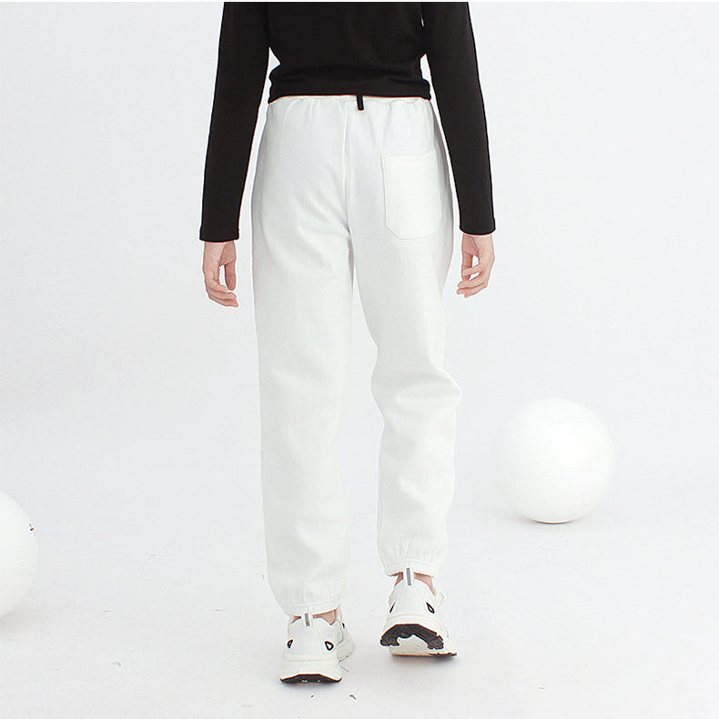 Girls White Mid Rise Joggers