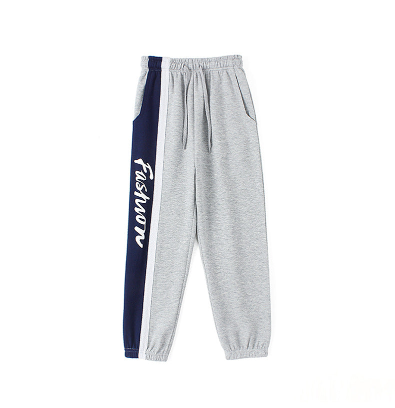 Boys Grey Typography Printed Easy Wash Cotton Joggers