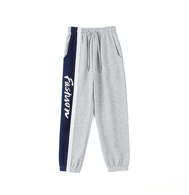 Boys Grey Typography Printed Easy Wash Cotton Joggers