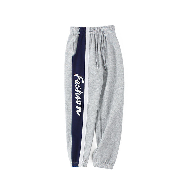 Boys Grey Typography Printed Easy Wash Cotton Joggers