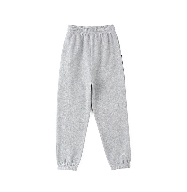 Boys Grey Typography Printed Easy Wash Cotton Joggers