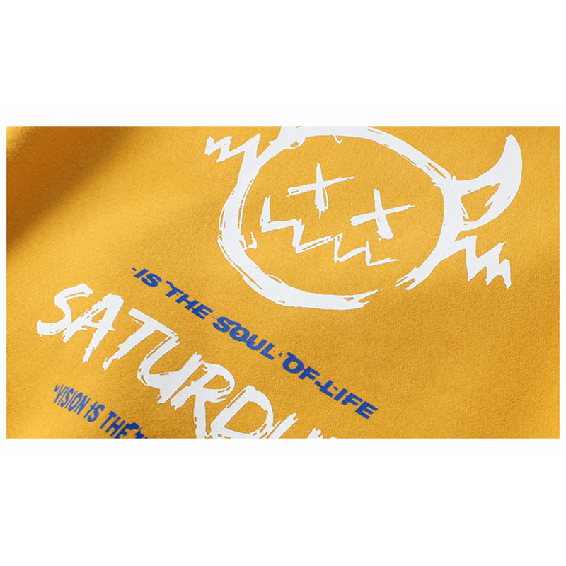 Boys Yellow Typography Printed Cotton Sweatshirt
