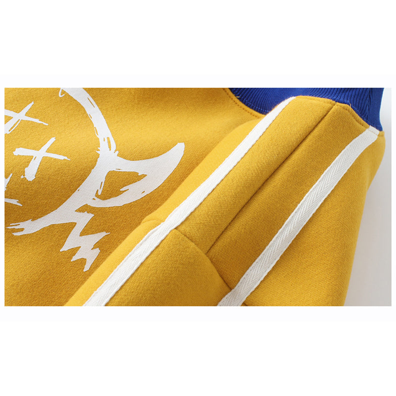 Boys Yellow Typography Printed Cotton Sweatshirt