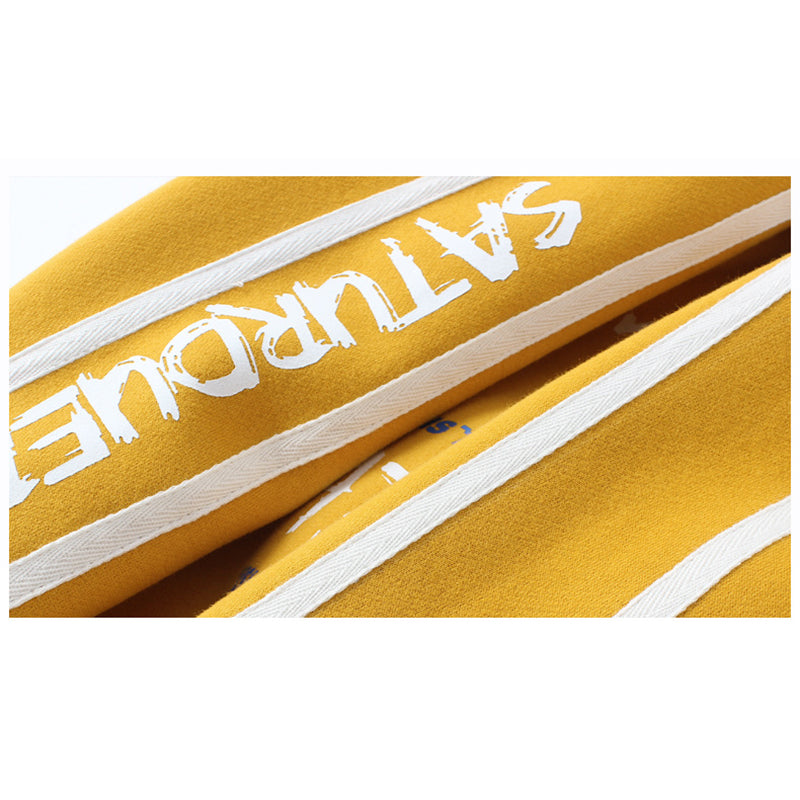 Boys Yellow Typography Printed Cotton Sweatshirt