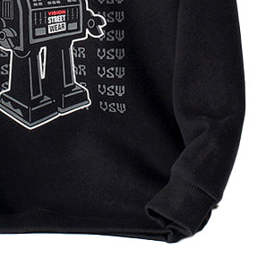Boys Black Graphic Printed Cotton Pullover