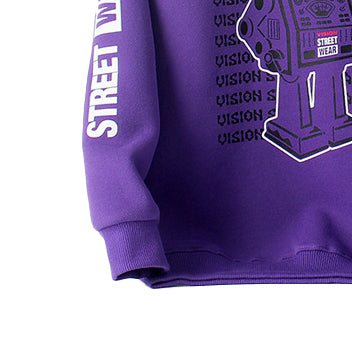 Boys Purple Typography Printed Cotton Pullover
