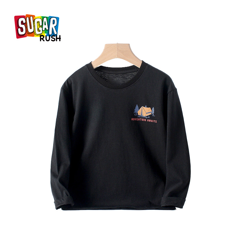 Boys Black Typography Printed Sweatshirt