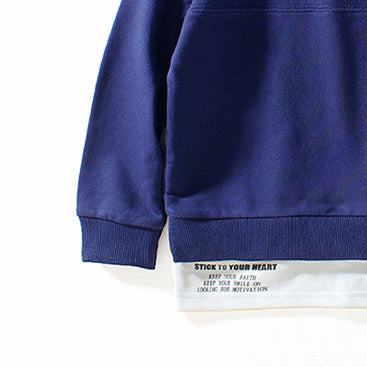Boys Blue Typography Printed Cotton Sweatshirt