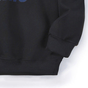 Boys Black Printed Cotton Pullover Sweatshirt