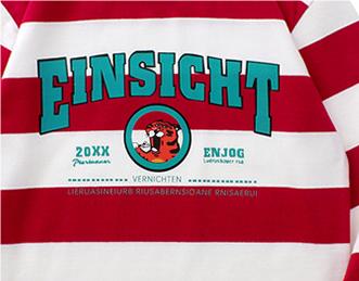 Boys Maroon Striped Cotton Sweatshirt