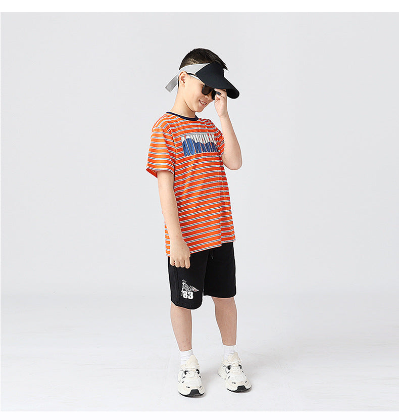 Boys Striped Cotton T-Shirt