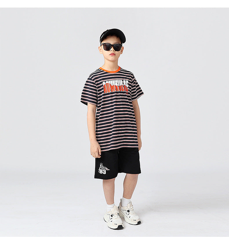Boys Striped Cotton T-Shirt