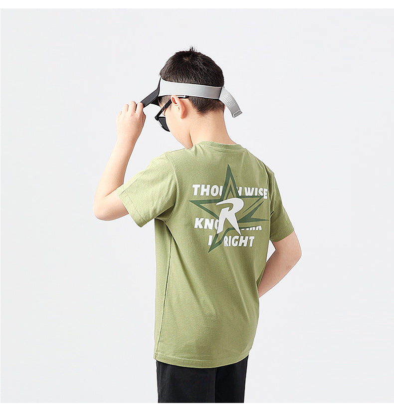 Boys Round Neck Regular Sleeves T-shirt