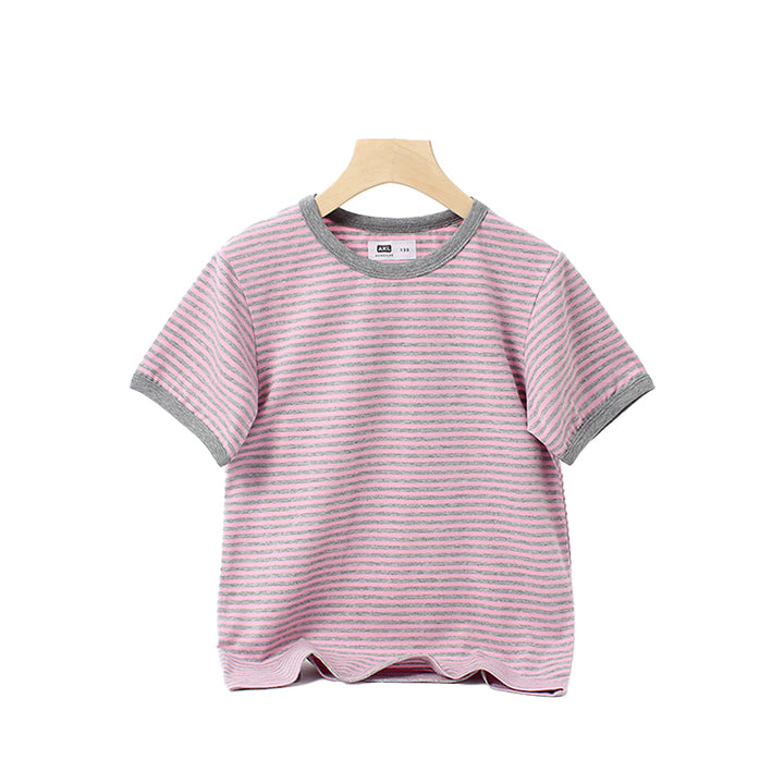 Girls Striped Cut Outs T-shirt