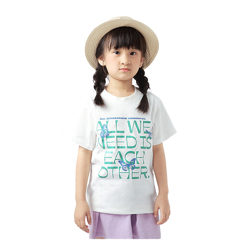 Girls Typography Printed Cotton T-Shirt