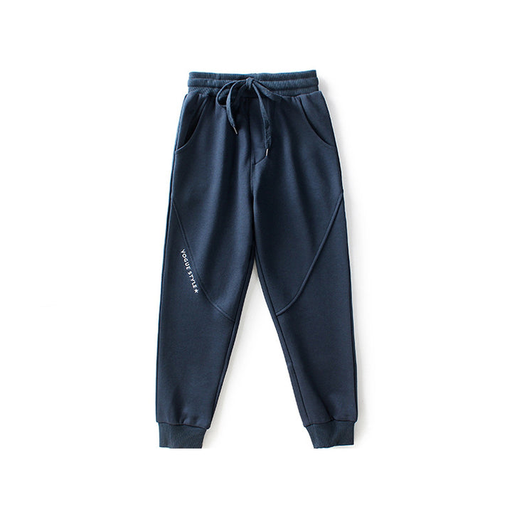 Boys Navy Blue Slim Fit Joggers