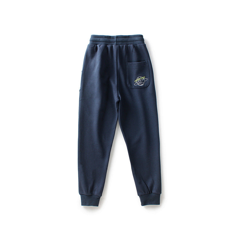 Boys Navy Blue Slim Fit Joggers